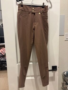 Women's Pomme Knee Patch Brown High-Rise Breeches